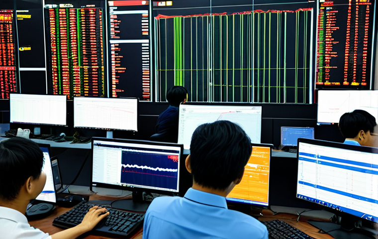 **

"A bustling scene inside a modern cryptocurrency exchange in Ho Chi Minh City, Vietnam. Traders are monitoring charts and trading interfaces on their computers. The environment is professional and energetic. Everyone is fully clothed in appropriate business attire. Safe for work, appropriate content, professional setting, perfect anatomy, natural proportions, high quality."

**