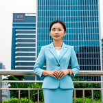 디지털화폐 거래소 안전성 - ** A professional businesswoman in a tailored, modest dress suit, standing confidently in front of a...