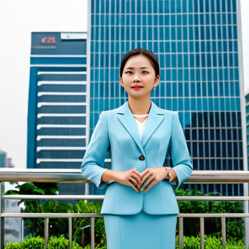 Home 6 디지털화폐 거래소 안전성 - ** A professional businesswoman in a tailored, modest dress suit, standing confidently in front of a...