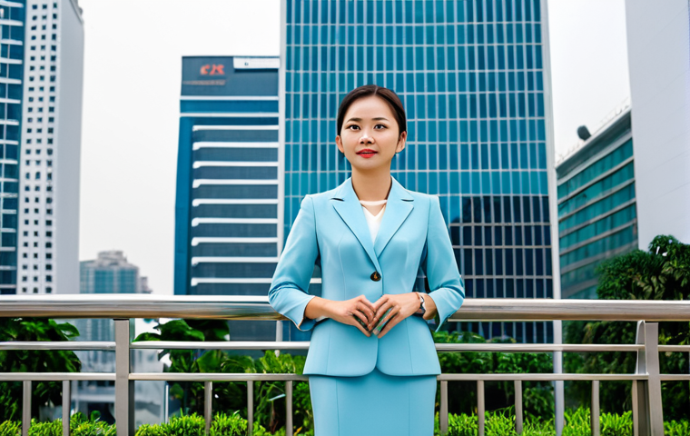 디지털화폐 거래소 안전성 - ** A professional businesswoman in a tailored, modest dress suit, standing confidently in front of a...