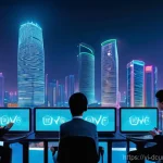 디지털화폐 사용과 국가별 규제 차이 - **Prompt: "Vibrant Digital Finance Hub in a Vietnamese Future"**
    A wide-angle, futuristic city s...